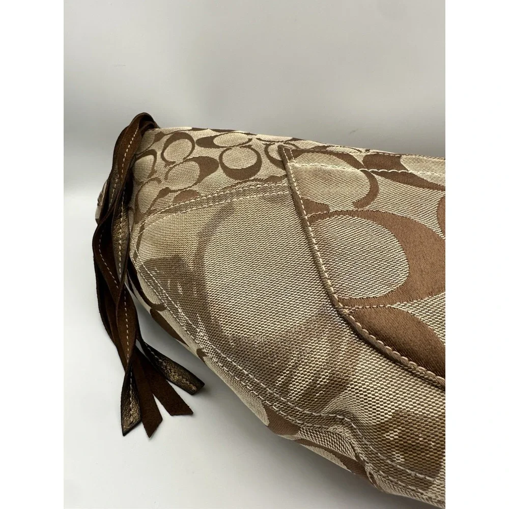Vintage Coach Signature Patchwork Hobo Bag 10233 Y2K (2006) Gold, Beige, Brown